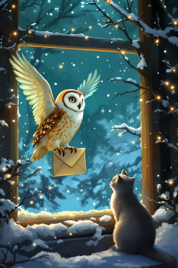 冬夜的猫头鹰信 奇幻魔幻电影封面